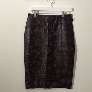Faux leather pencil skirt